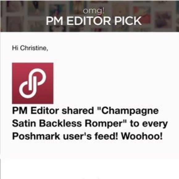 2x Host Pick ❤️ Champagne Satin Backless Romper - Picture 5 of 6